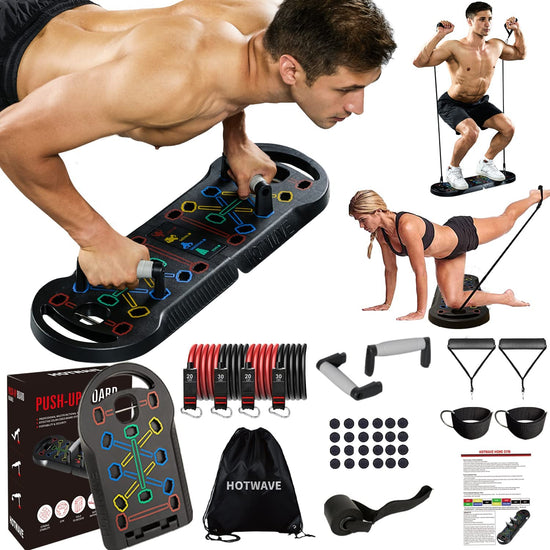 Push up Board, Strength Training Equipment with Resistance Bands, Safe Push-Up Handle. Full Body Workout Machine , Exercise Chest , Arms , Home Gym for Men and Women