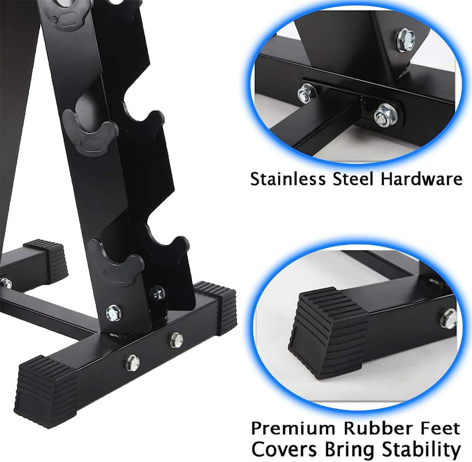 A-Frame Dumbbell Rack Stand Solid Steel Dumbbell Rack Holder Weight Rack Dumbbells for Home Gym Exercise Fitness 3 Tier