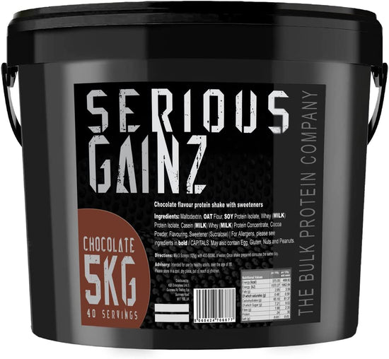 - SERIOUS GAINZ Whey Protein Powder 5Kg - Weight Gain, Mass Gainer - 30G Protein Powders - Chocolate