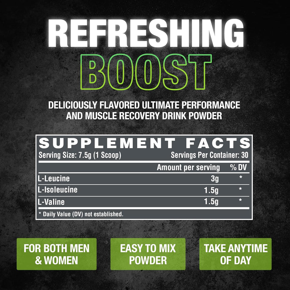 BCAA 6000 | 6 Grams of Branched Chain Amino Acids | 2:1:1 Ratio of L-Leucine, L-Isoleucine, L-Valine for Muscle Growth, Recovery (Green APPL)