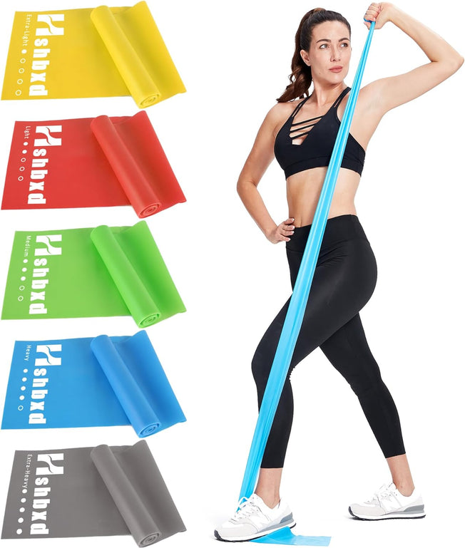 Resistance Bands for Working Out Women and Men, Physical Therapy Bands, Elastic and Exercise Bands Set for Stretching, Suitable for Rehab, Yoga, Pilates, Gym, Home Exercise