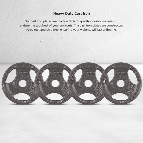 1.25Kg Tri-Grip Cast Iron Weight Plates (4 Pack) Weight Lifting Weight Plate Bars Home Gym Set