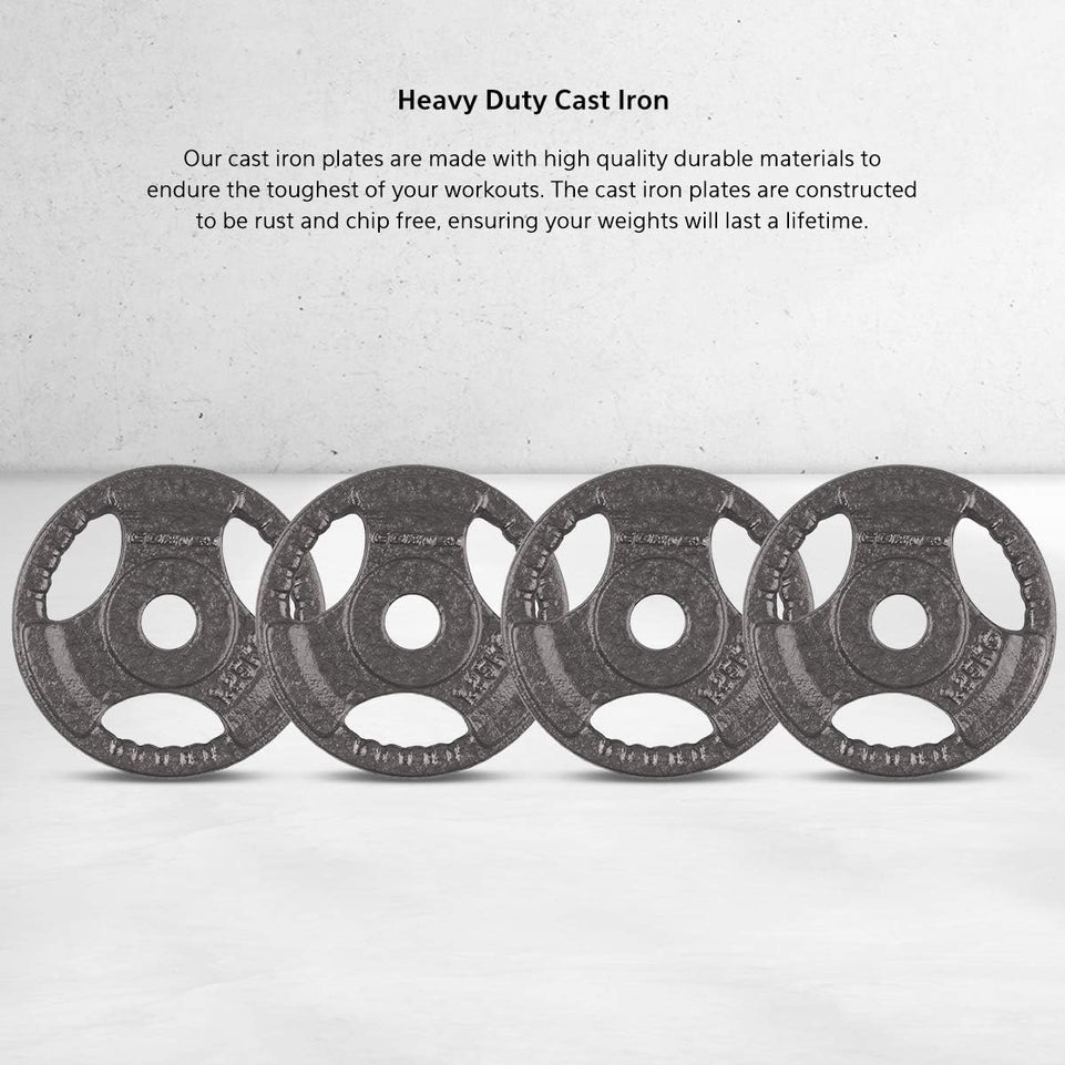 1.25Kg Tri-Grip Cast Iron Weight Plates (4 Pack) Weight Lifting Weight Plate Bars Home Gym Set