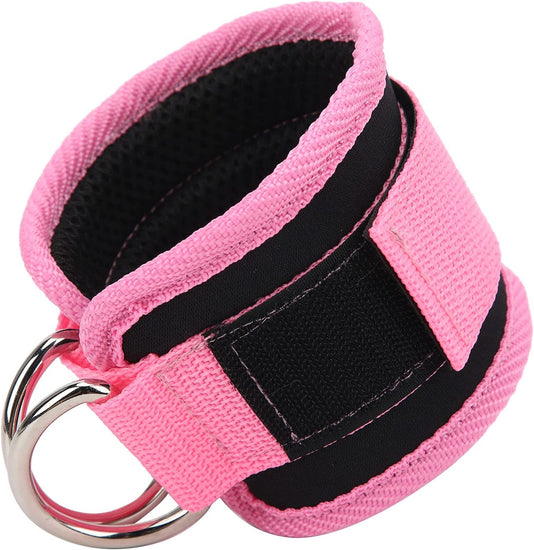 Adjustable Ankle Weights, Double D‑Ring Adjustable Ankle Straps Exercise Training Equipment for Gym Fitness Workout (Pink)