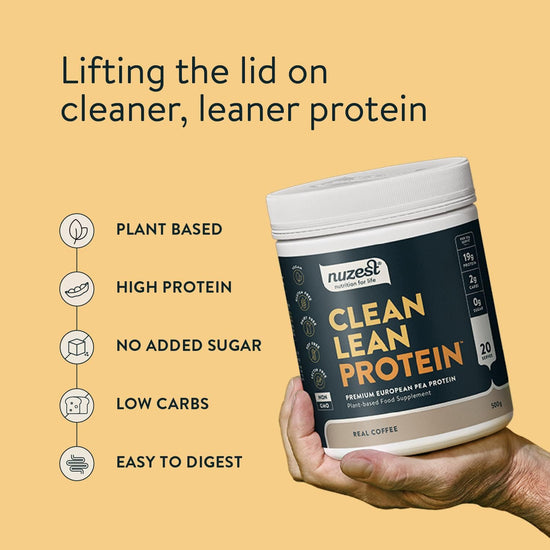 - Pea Protein Powder - Clean Lean Protein - Real Coffee - Vegan Protein Shake - Plant-Based Low Calorie & Low Carb - Gluten Free - Dairy Free - 500G (20 Servings)