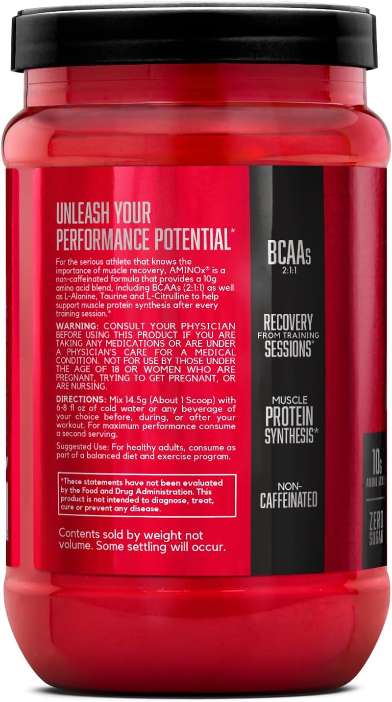 AMINO X Endurance & Recovery Powder with 10 Grams of Aminos per Serving, Flavor: Fruit Punch, 30 Servings