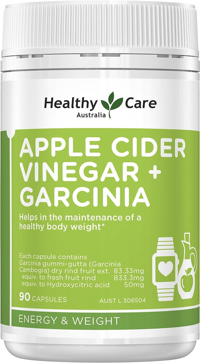 Apple Cider Vinegar+Garcinia - 90 Capsules | Maintains Health Body Weight