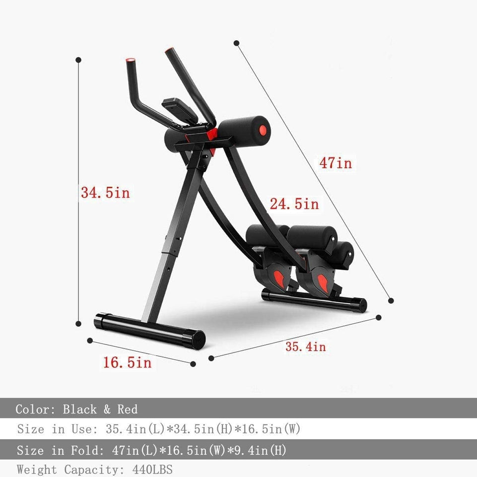 Ab Machine, Ab Workout Equipment for Home Gym, Height Adjustable Ab Trainer, Foldable Fitness Equipment.