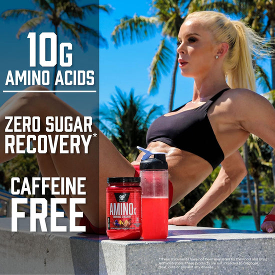 AMINO X Endurance & Recovery Powder with 10 Grams of Aminos per Serving, Flavor: Fruit Punch, 30 Servings