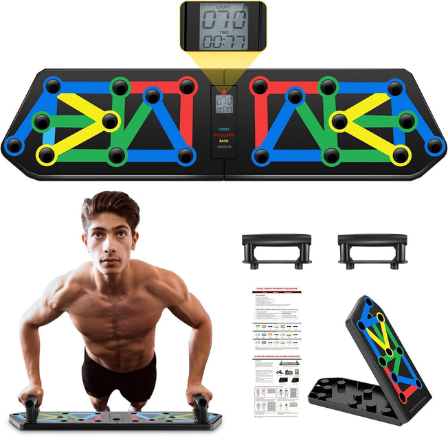 13 in 1 Push up Board with Smart Counting, Foldable Multi-Function Push up Bars, Portable Push up Handles for Floor, Professional Push up Stands Strength Training Exercise Fitness Equipment