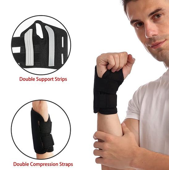 Wrist Brace Carpal Tunnel Right Left Hand for Men Women, Night Wrist Sleep Supports Splints Arm Stabilizer with Compression Sleeve Adjustable Straps,For Tendonitis Arthritis Pain Relief