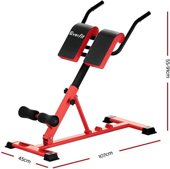 Weight Bench Multi Station Press Barbell Home Gym Roman Chair Flat Incline Decline Toning Exercise Equipment Military Row Leg Extension Preacher Curl 200Kg Weight Capacity Red