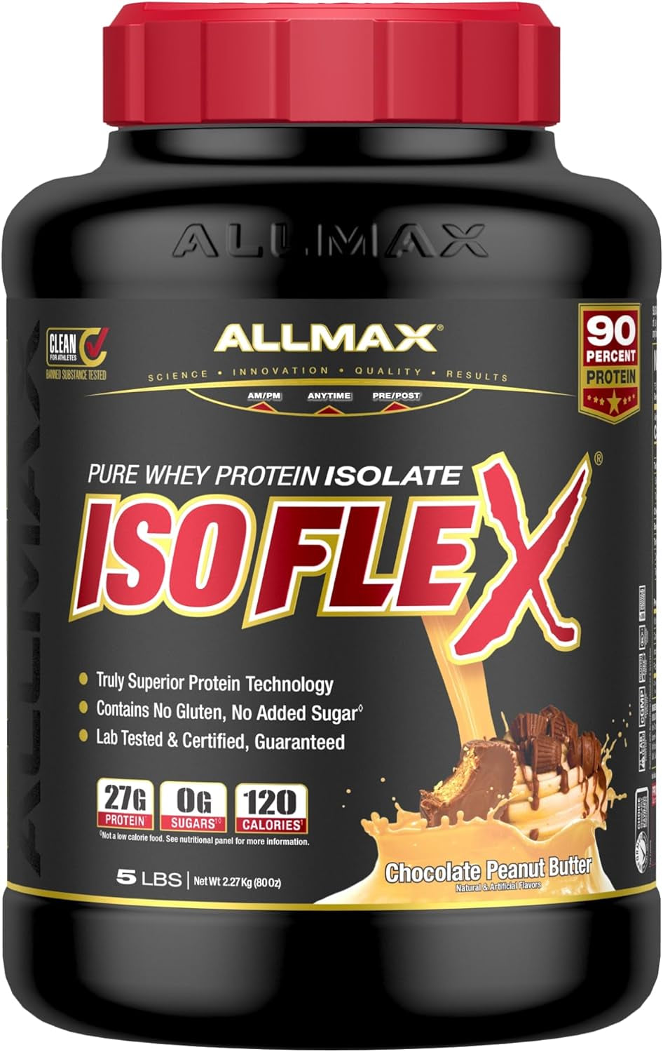 , Isoflex Whey Protein Isolate, Peanut Butter Chocolate, 5 Lbs