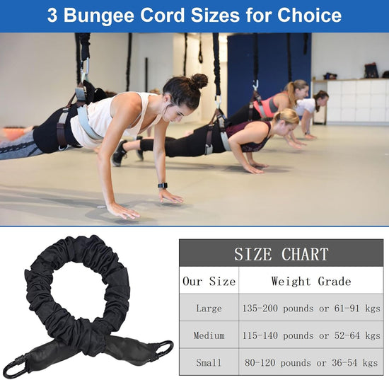 Aerial Dance Bungee Fitness Kits, Professional 4D Flying Exercise Bungee Kit with Rigging Hardware Sturdy Antigravity Bungee Workout Equipment for Home Gym Studio