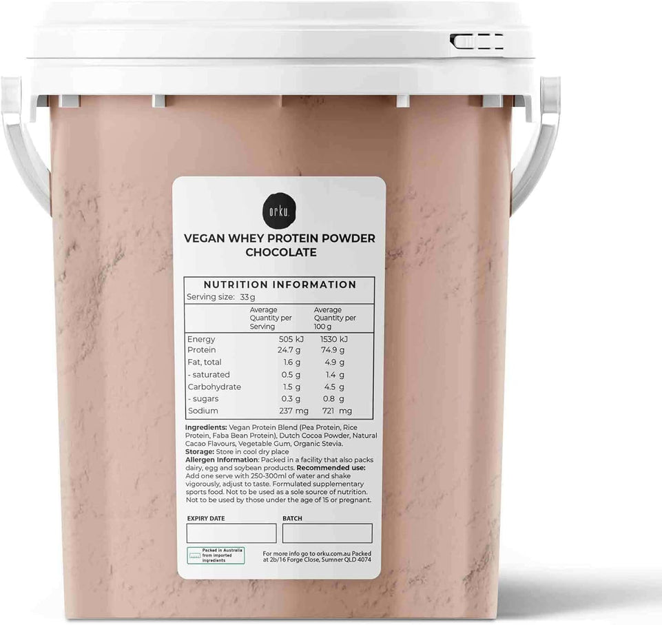 500G Vegan Whey Protein Powder Blend - Chocolate Plant WPI/WPC Supplement Bucket