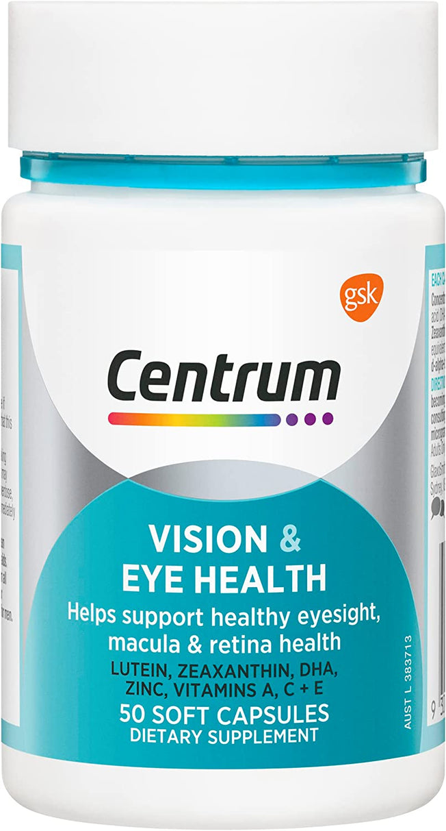 Benefit Blends Vision & Eye Health, Dietary Supplement with Vitamins A, C & E, Lutein, Zinc, DHA & Zeaxanthin to Help Support Healthy Eyesight, Macula & Retina Health - 50 Soft Capsules