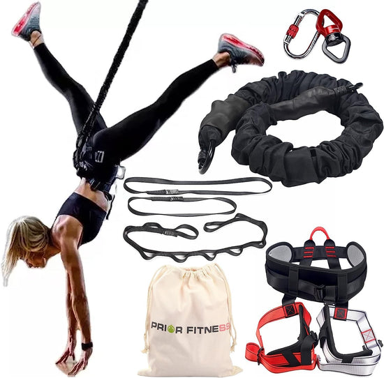 Aerial Dance Bungee Fitness Kits, Professional 4D Flying Exercise Bungee Kit with Rigging Hardware Sturdy Antigravity Bungee Workout Equipment for Home Gym Studio