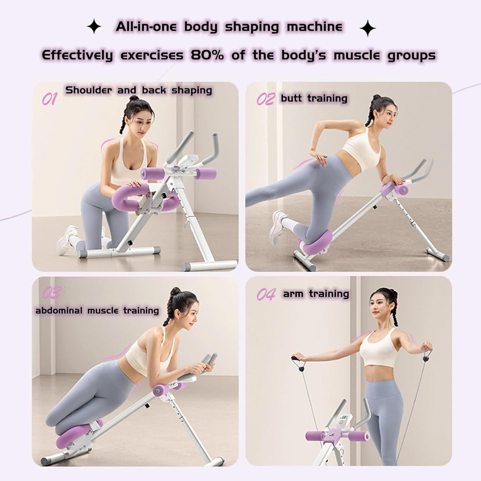 Ab Machine  Abdominal Exercise Machine Exercise & Fitness Equipment Ab Workout Machine Gym Equipment Home Height Adjustable Abdominal Machine Collapsible Core & Abdominal Fitness Equipment