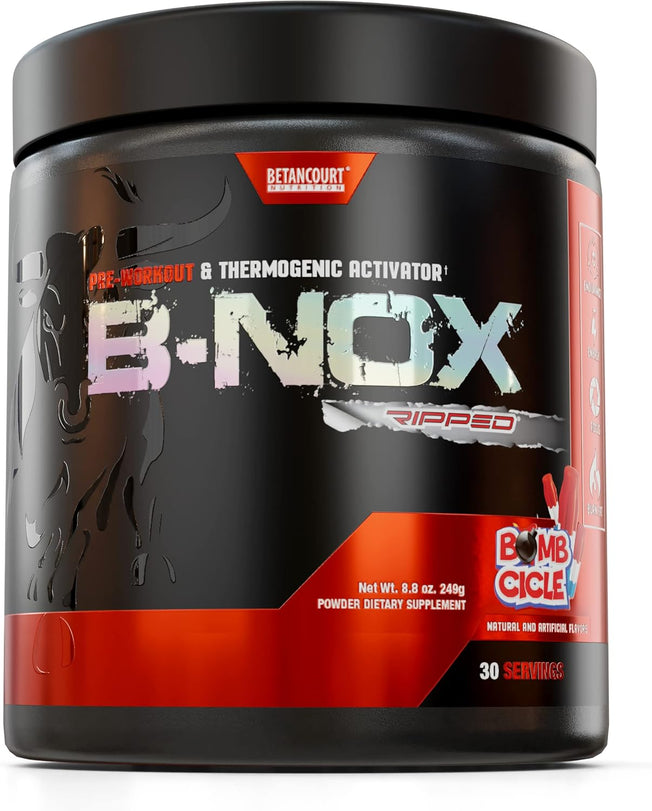 B-NOX Ripped Thermogenic Pre-Workout Formula (35 Serve) 290G - Bombcicle, 290 Grams