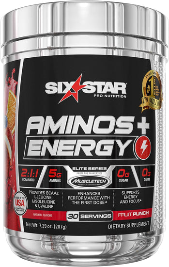 Aminos plus Energy, BCAA Powder, Fruit Punch, 40 Servings, 277 Gram