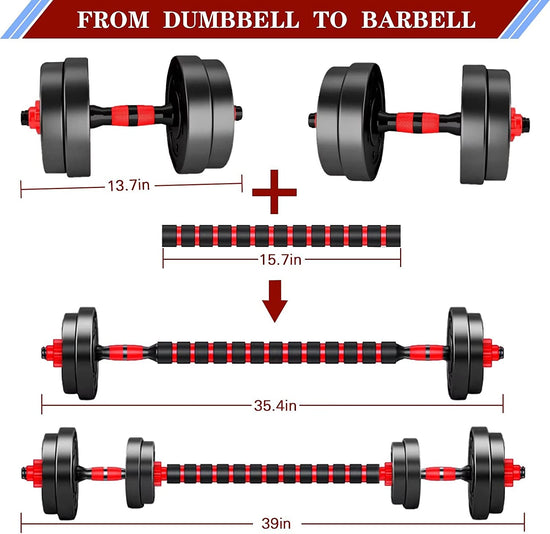 Adjustable-Dumbbells-Sets, 20/30/40/60/80Lbs Free Weights-Dumbbells Set of 2 Convertible to Barbell a Pair of Lightweight for Home Gym,Women and Men Equipment