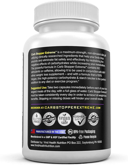 : Maximum Strength, All-Natural Carbohydrate and Starch Blocker Weight Loss Supplement | Absorb Fat with White Kidney Bean Extract Diet Pills & Starch Blocker Pills, 60 Capsules