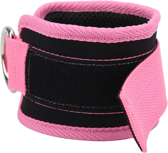 Adjustable Ankle Weights, Double D‑Ring Adjustable Ankle Straps Exercise Training Equipment for Gym Fitness Workout (Pink)