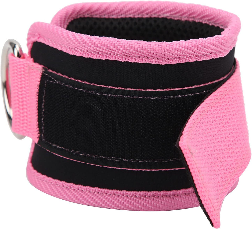 Adjustable Ankle Weights, Double D‑Ring Adjustable Ankle Straps Exercise Training Equipment for Gym Fitness Workout (Pink)