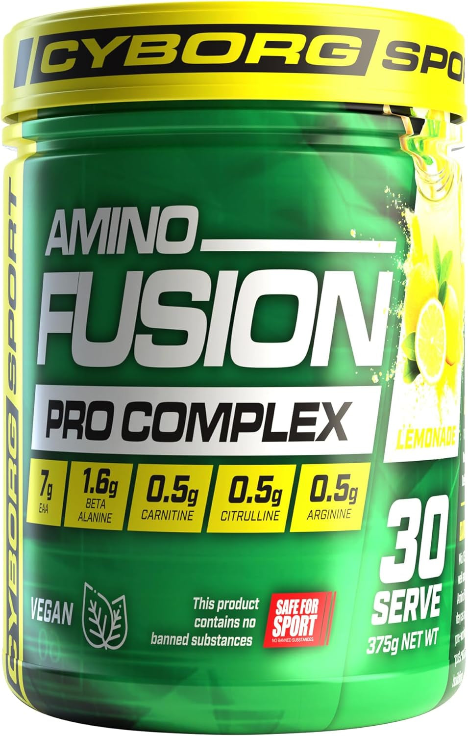 - Amino Fusion - Lemonade - 30 Serves -10.1G Amino Acids per Serve - Intra-Workout Blend : EAA BCAA Beta Alanine Carnitine L-Citrulline Arginine. Performance and Recovery