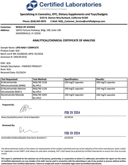 NAD+ Complete - NAD+, NMN & NR (Liposomal) - Bioavailable Formula for Increased Absorption – 90 Capsules