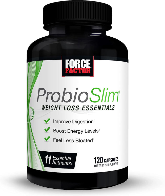 Probioslim Weight Loss Essentials, Daily Digestive Health and Weight Loss Probiotics for Women and Men, with Electrolytes and 11 Essential Nutrients, 120 Count