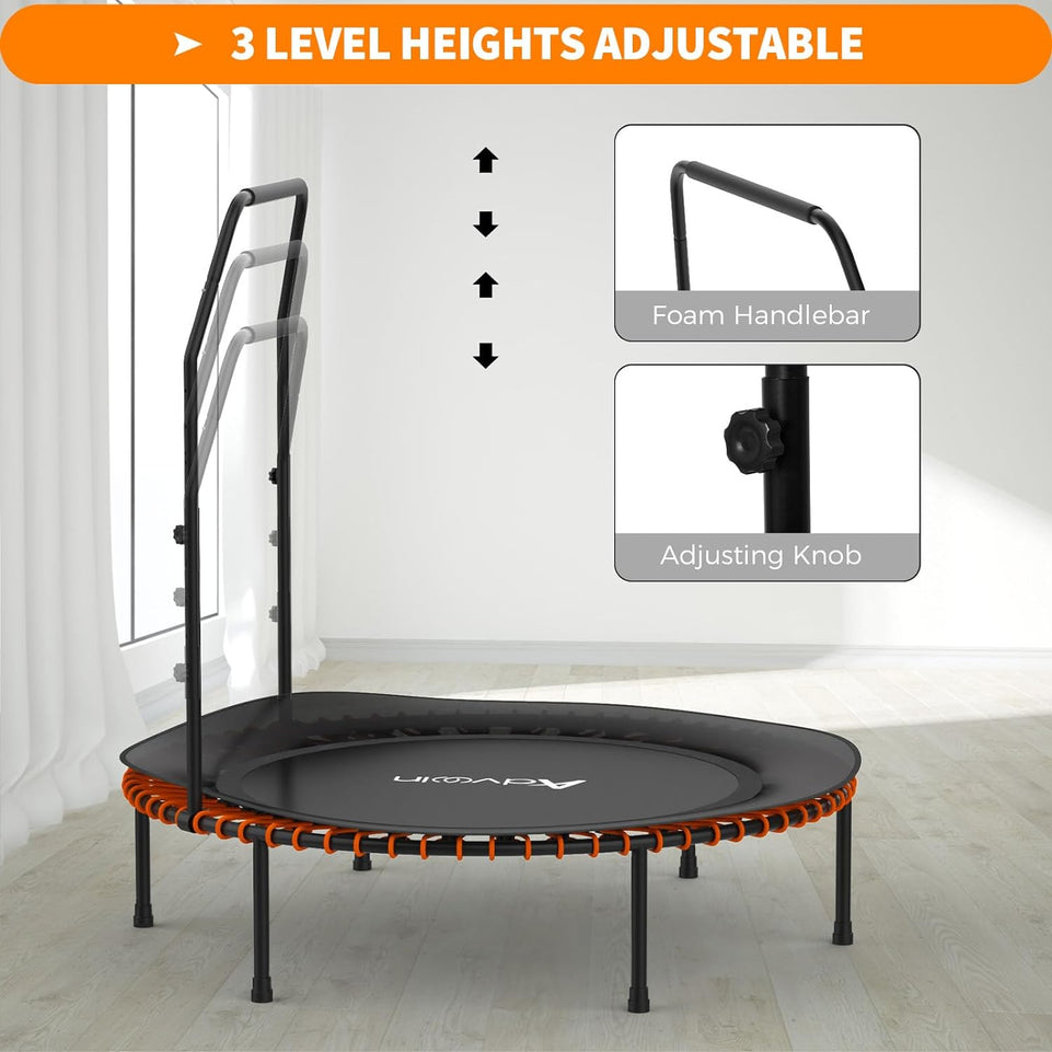 40Inch/48Inch Rebounder Mini Trampoline Fitness Trampolines with Adjustable Foam Handle