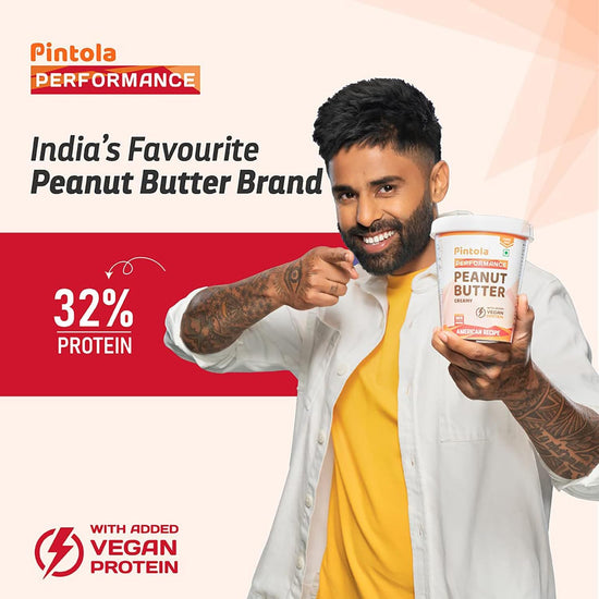 American Recipe Performance Series Peanut Butter, Creamy, 1Kg, Vegan Protein 32% Protein High Protein & Fiber