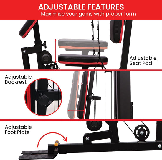 Powertrain JX-89 Multi Station Home Gym 68Kg Weight Cable Machine