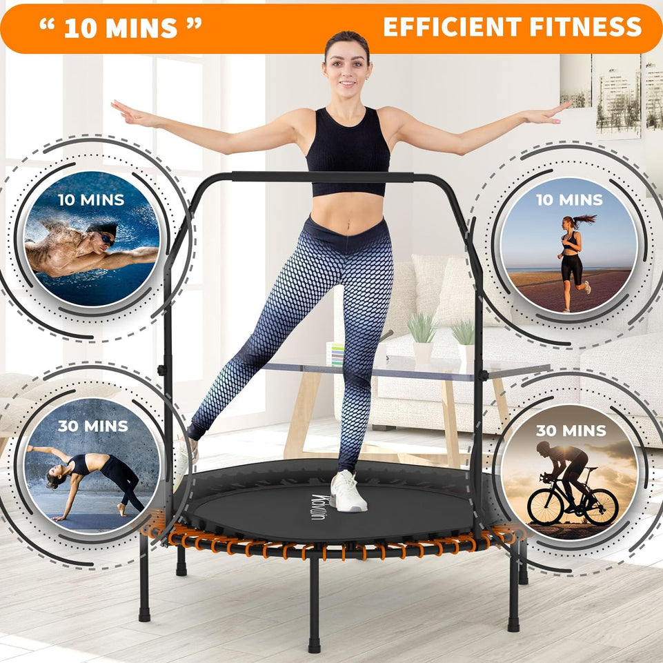 40Inch/48Inch Rebounder Mini Trampoline Fitness Trampolines with Adjustable Foam Handle