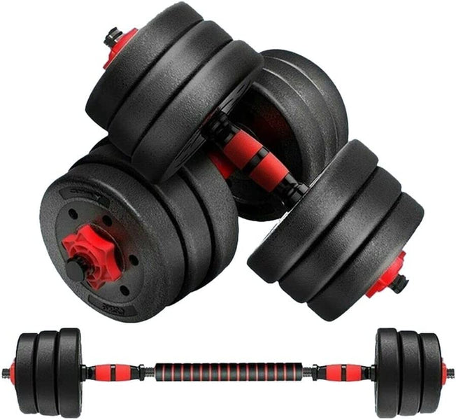 Adjustable Dumbbell Set with Barbell - Best for Home Gym Weight Lifting, Fitness Workout Exercise. Suitable for Men & Women. Available in 10/15/20/40 Kg