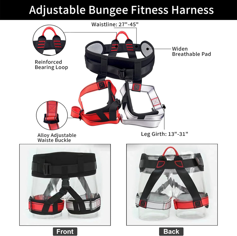 Aerial Dance Bungee Fitness Kits, Professional 4D Flying Exercise Bungee Kit with Rigging Hardware Sturdy Antigravity Bungee Workout Equipment for Home Gym Studio