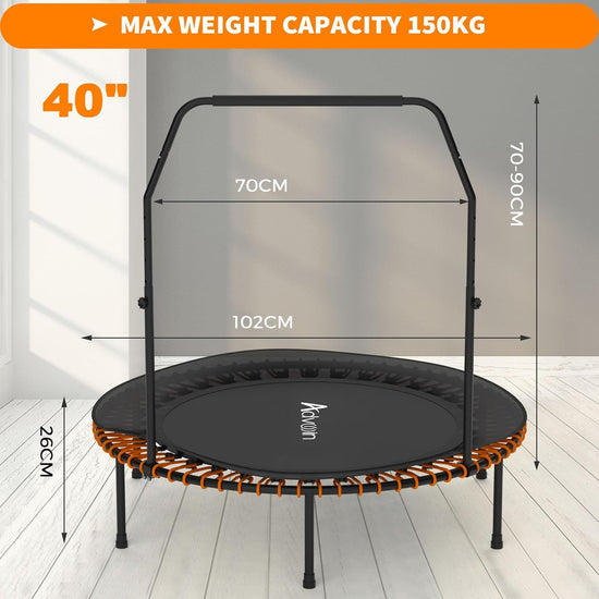 40Inch/48Inch Rebounder Mini Trampoline Fitness Trampolines with Adjustable Foam Handle