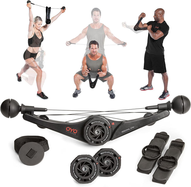 OYO Personal Gym - Full Body Portable Gym for Home, Office & Travel Fitness - Patented Spiraflex Strength Training Technology Used by NASA