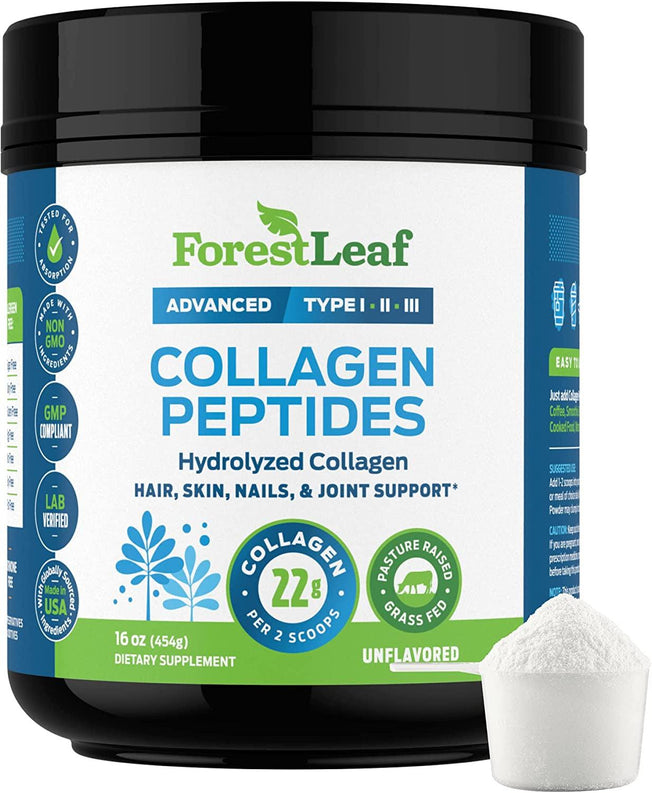 Advanced Hydrolyzed Collagen Peptides - Unflavored Protein Powder - Mixes into Drinks and Food - Pasture Raised, Grass Fed - for Paleo and Keto; Joints and Bones - 41 Servings Collegen - by