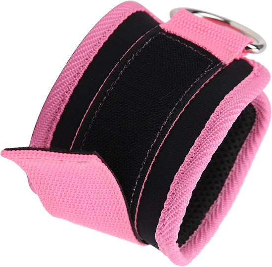 Adjustable Ankle Weights, Double D‑Ring Adjustable Ankle Straps Exercise Training Equipment for Gym Fitness Workout (Pink)