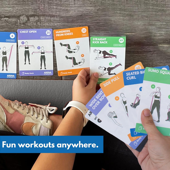 Band Fitness Workout Cards- Instructional Fitness Deck for Resistance Band Workouts, Beginner Guide for Resistance Band Training Exercises at Home. Includes Workout Routines.