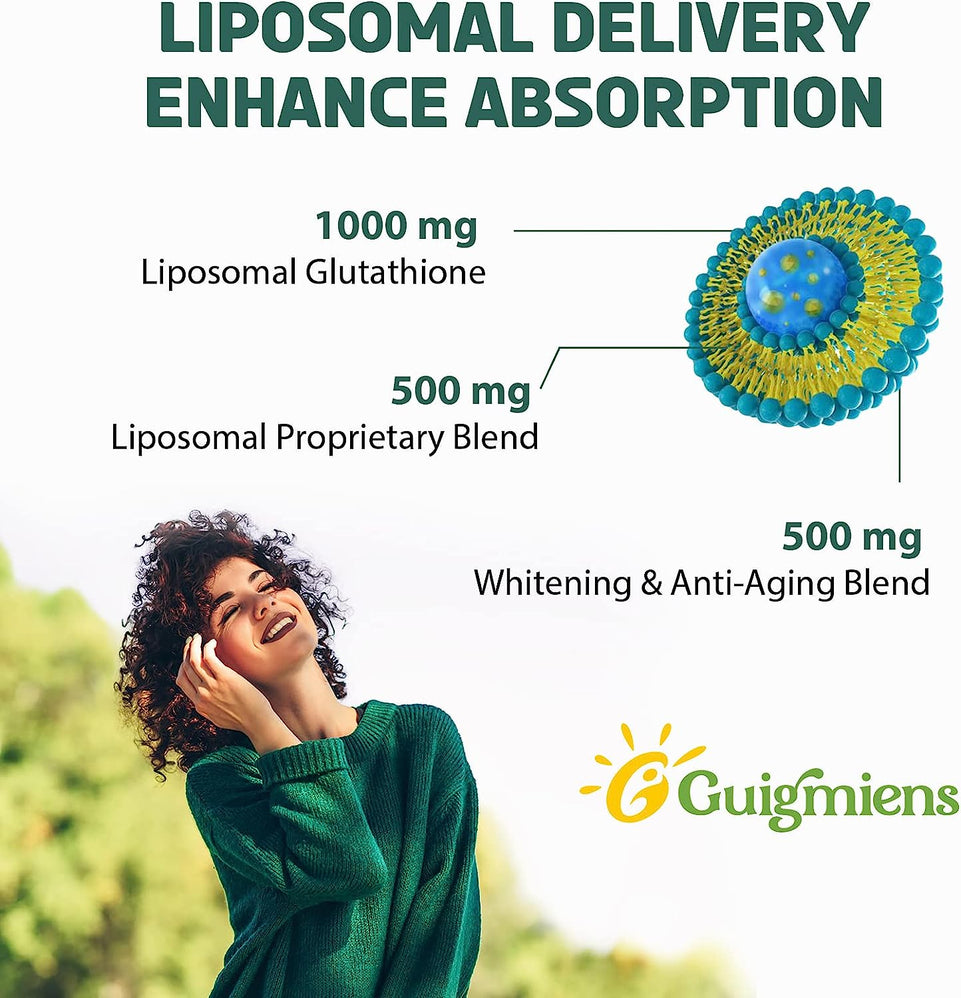 1500 Mg Liposomal Glutathione, Superior Absorption, Liquid Glutathione Supplement, Powerful Antioxidant, Liver Detox, Immune Enhancer, Soy-Free, Non-Gmo, Vegan & Gluten Fre, 4.05 Fl.Oz