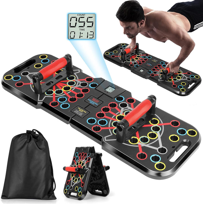 41 in 1 Push up Board with Smart Counter, Professional Foldable Push up Bar Handles Strength Training Push up Stands Exercise Workout Fitness Equipment for Home Gym with Carry Bag