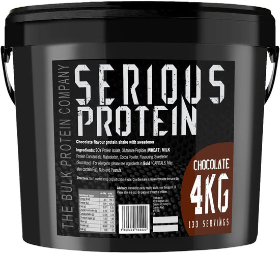 - SERIOUS PROTEIN 4Kg - Low Carb Lean Protein Powder 24G per Serving - Chocolate Flavour