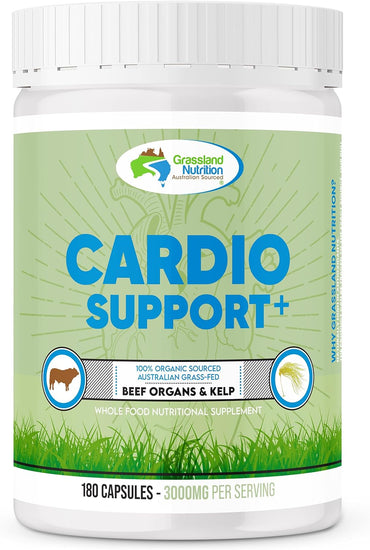 100% Organic Australian: Cardio Support Beef Organ Blend - Coq10, B12, Iodine (180 Capsules)