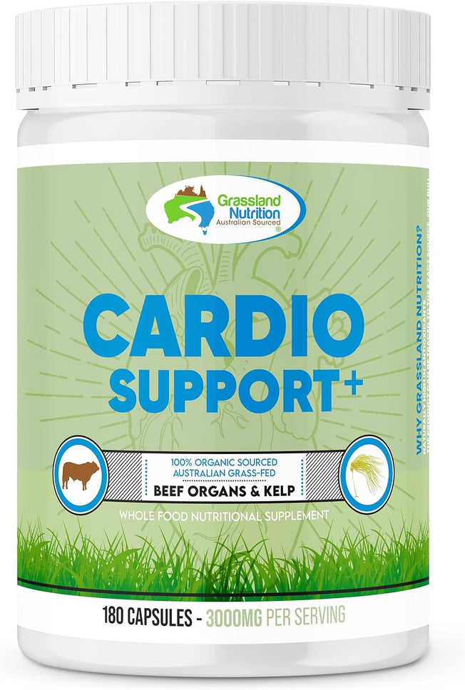 100% Organic Australian: Cardio Support Beef Organ Blend - Coq10, B12, Iodine (180 Capsules)