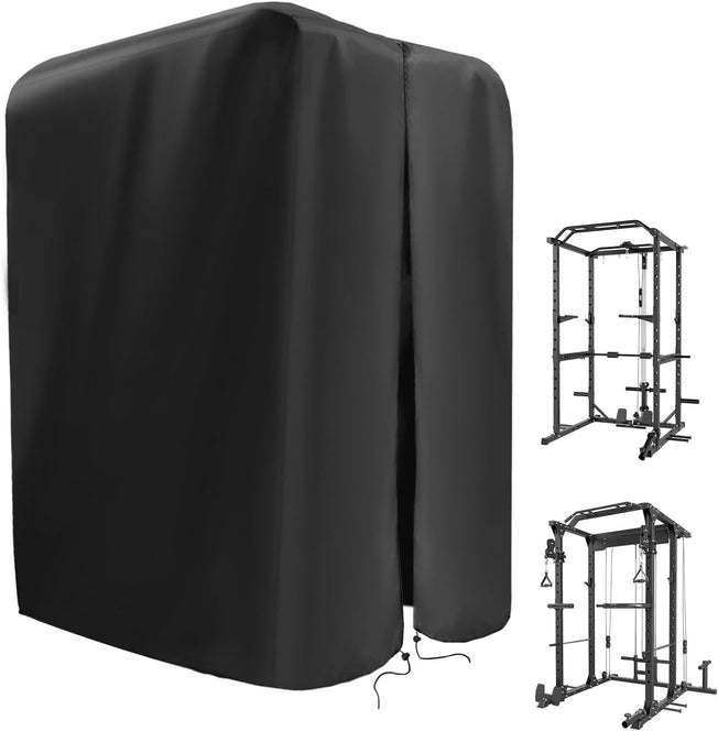 Gym Rack Cover with Waterproof Zipper, Protective Cover for Squat Rack/Weight Lifting Rack/Home Gym Workout Equipment-Indoor or Outdoor