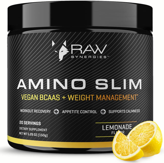 AMINO SLIM - Slimming BCAA Weight Loss Drink for Women, Vegan Amino Acids & L-Glutamine Powder for Post Workout Recovery & Thyroid Support | Appetite Suppressant, Metabolism Booster & Stress Relief