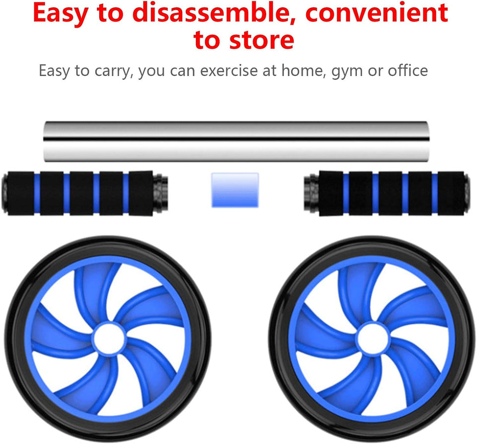 Abdominal Muscle Training Rollers, 5-In-1 Roller Kit with Knee Pads, Push-Up Bars, Handle Grips, Skipping Ropes, Home Gym Exercise Kits Suitable for Physical Training